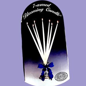 The Bouquet 7-Armed Blooming White Candle 6 Hours Made in DENMARK  New Open Box